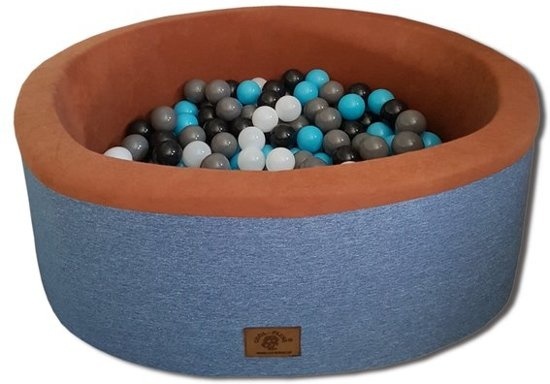 Viking Choice Ballenbak - stevige ballenbad - 90 x 30 cm - 200 ballen - wit, grijs, zwart en lichtblauw