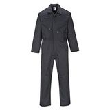 Portwest UC813 Liverpool-Rits Overall Polykatoen met Ritssluiting Actierug | Zwart, M, UPF 40+, Unisex