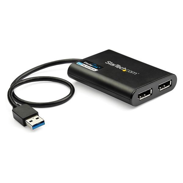 StarTech.com USB naar Dual DisplayPort Adapter - 4K 60Hz - Zwart