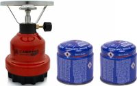 Merkloos Camping kookstel - Metaal - Rood - 1 Brander - Butaan