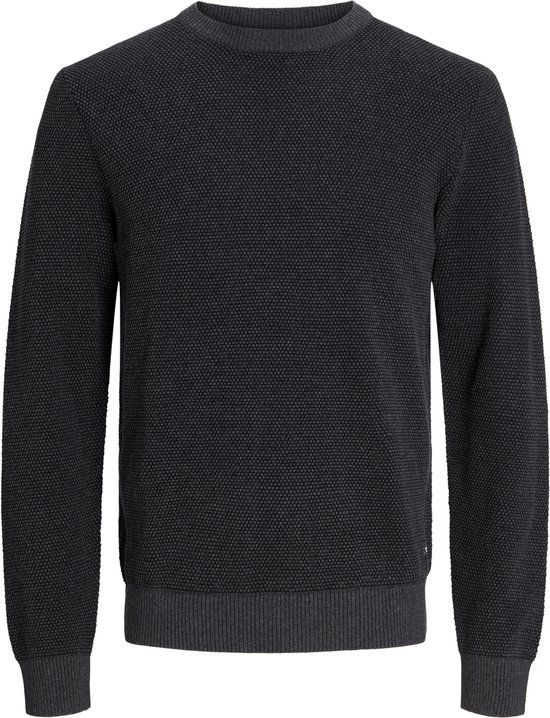 Jack &amp; jones JACK&JONES JJEGLOBE KNIT CREW NECK NOOS Heren Trui - Dark Grey Melange - Maat S