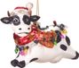 BRUBAKER Kerstkoe met Kerstverlichting - Handbeschilderde Kerstballen van Glas - Mondgeblazen Kerstboomversieringen Grappige Figuren Deco Hangers Boombal - 11 cm