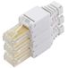 1aTTack.de Cat. 5e gereedschapsloze connector, niet afgeschermd, AWG 24-26, voor flexibele en stijve geleiders, vergulde contacten, 3 stuks