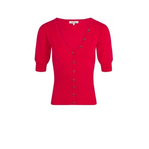 Morgan ribbed top pink/red