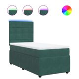VidaXL Boxspringbed met matras, fluweel, donkergroen, 140x190 cm