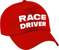 Bellatio Decorations Race driver / auto coureur - verkleed petje - rood - voor kinderen - Racing team baseball cap - carnaval / kostuum