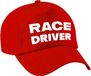 Bellatio Decorations Race driver / auto coureur - verkleed petje - rood - voor kinderen - Racing team baseball cap - carnaval / kostuum