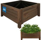 KOTARBAU® Houten Plantenbak, Kiefernhout, 60 x 60 x 30 cm, Bruin
