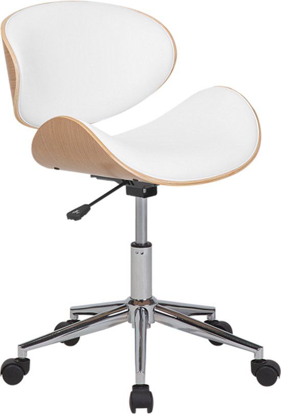 Beliani ROTTERDAM - Bureaustoel - Wit - Kunstleer - Draaibaar