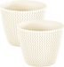 Prosperplast Set van 2x plantenpotten/bloempotten kunststof dia 16 cm creme wit