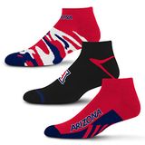 For Bare Feet NCAA Arizona Wildcats CAMO Boom 3 Pack Enkelsok Team Kleuren Groot