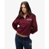 Superdry Dames sweatshirt met ronde hals en rits Athletic Essentials
