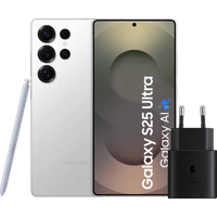 Samsung Galaxy S25 Ultra 256GB White 5G + Samsung 25W Charger Black