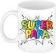 Bellatio Decorations Cadeau koffie/thee mok voor papa - wit - super papa - 300 ml - Vaderdag