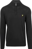 Lyle & Scott Half Zip Pullover Merinowol Zwart - Maat S - Heren