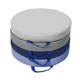 Factory Direct Partners SoftScape Ronde vloerkussens van 38 cm met handgrepen voor flexibele zitplaatsen in klaslokalen, 5 cm dik luxe schuim (4-delig) - marineblauw/poederblauw