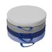 Factory Direct Partners SoftScape Ronde vloerkussens van 38 cm met handgrepen voor flexibele zitplaatsen in klaslokalen, 5 cm dik luxe schuim (4-delig) - marineblauw/poederblauw
