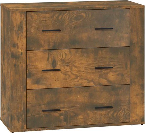 vidaXL Dressoir 80x33x70 cm bewerkt hout gerookt eikenkleurig