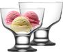 LAV IJcoupes/ijs/dessert serveer schaaltjes - op voet - set 2x stuks - glas - 285 ml - 10 x 10 cm