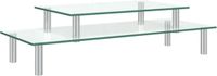 vidaXL - Monitorstandaard - 2-laags - transparant - glas