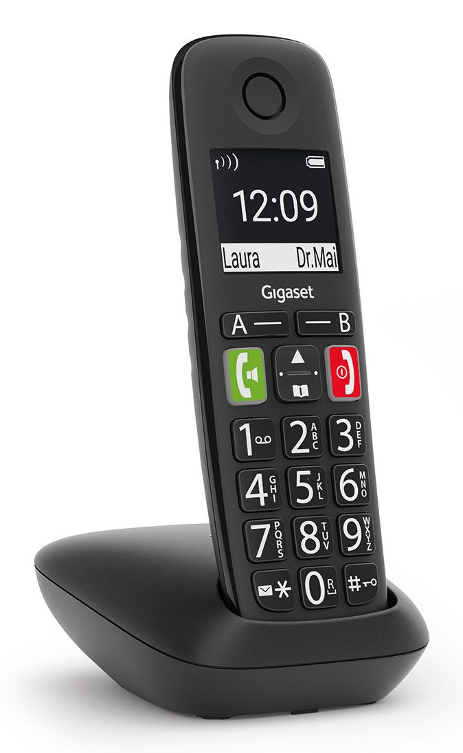 Gigaset E290R - Draadloze telefoon - Zwart - Grote knoppen