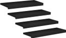 vidaXL Tapis d'escalier 4 pièces 70 x 30 x 2 cm Noir Hêtre massif