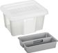 Sunware 2x boîte de rangement plastique 24 litres transparent 42 x 33 x 22 cm avec couvercles et plateaux organisateurs