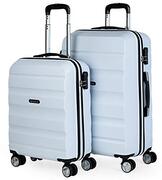 ITACA - Koffer Set - Koffers Set - Stevige kofferset 2 stuks - Reiskoffer Set. Set van 2 Trolley koffers (Handbagage Koffer, Middelgrote koffer). Kofferset Delige. Lichtgewicht koffers T71615, Wit