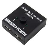 SeKi HDMI 2-in-1 uitschakelaar; bidirectionele HDMI switch/splitter; 4K @60Hz HDR HDCP2.3 3D voor Blu-ray Xbox PS4 PS5 Roku fire stick HDTV monitor - zwart