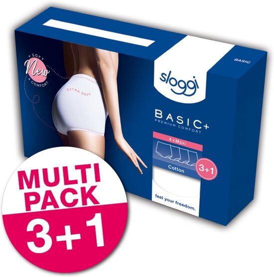 sloggi Basic Maxi 4-Pack - Dames - Maat 38 - Zwart