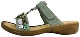 Rieker Damenschuhe Pantoletten Bequem Grün Freizeit