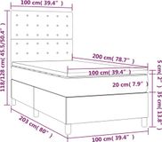 vidaXL Boxspring met matras, stof, crèmekleurig, 100x200 cm