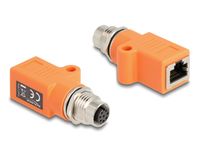 Delock adaptateur M12 vers RJ45 Cat5e orange