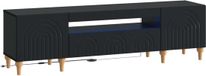 vidaXL TV-meubel ALKMAAR 153 x 35 x 43 cm Zwart Bewerkt hout