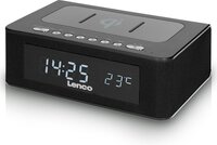 Lenco CR-580 Zwart - Wekkerradio - Met draadloze oplader - Bluetooth en Temperatuurweergave