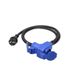 cartrend Explorer CEE-adapter met CEE-haakse koppeling en geaarde stekker, voor het aansluiten van campers en caravans op externe voeding, IP44, 1,5 m, zwart