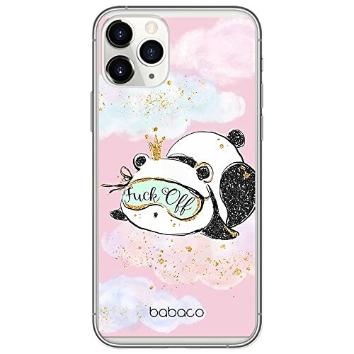 BABACO ERT GROUP mobiel telefoonhoesje voor Iphone 11 PRO origineel en officieel erkend Babaco patroon Panda 001 optimaal aangepast aan de vorm van de mobiele telefoon, hoesje is gemaakt van TPU