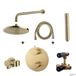 Boss & Wessing Inbouw Regendouche Set Cemal Rond Muuruitloop Geborsteld Messing Goud PVD Coating