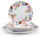 Nuveau servies 18-delig, porselein, bloemenmotief, hoogglanzend