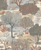 Allure - Vliesbehang met natuurprint - Groen/Grijs/Blauw/Bruin - 53 x 1005 cm