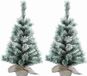 Everlands Kaemingk B.V. 2x Stuks mini kerstboom met sneeuw 60 cm in jute zak