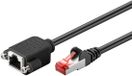 Goobay SFTP CAT6 netwerk verlengkabel | inbouwconnector | zwart | 0,50 meter