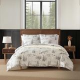 Eddie Bauer Kingsize dekbedovertrekset, superzacht beddengoed met bijpassende sham(s), gezellige huisdecoratie, Oeko-Tex gecertificeerd (Rocky Mountain Cabin Grey, King)