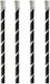 Papstar 100 Drinkrietjes met lepel, papier Ø 8 mm · 20 cm zwart/wit Stripes