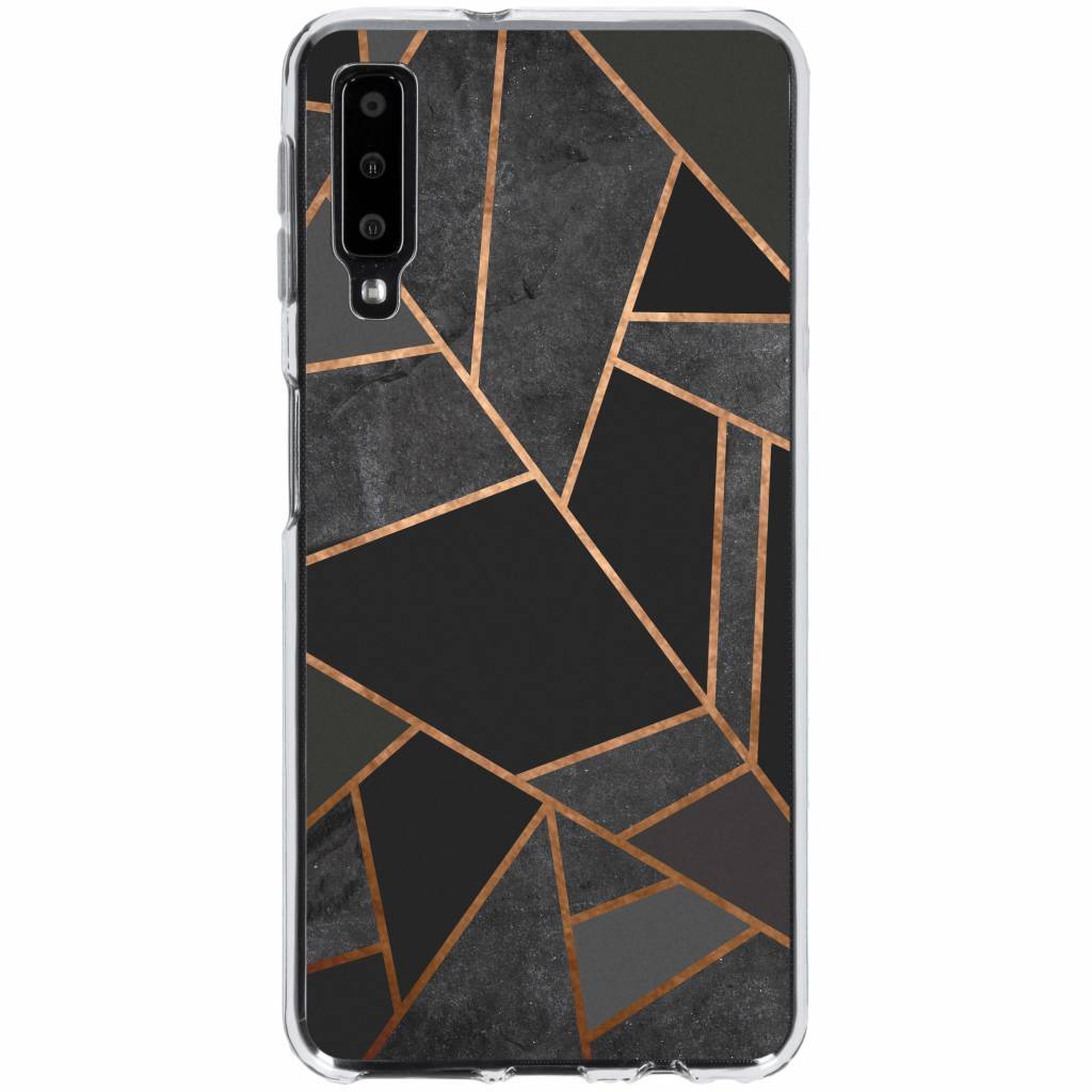 - Zwart Grafisch design TPU hoesje voor de Samsung Galaxy A7 (2018