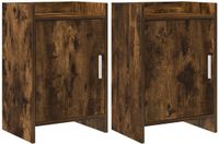 vidaXL Nachtkastjes 2 stuks Gerookt eiken 40 x 30 x 60 cm Bewerkt hout