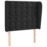 VidaXL Hoofdbord met randen 163x23x78/88 cm fluweel zwart