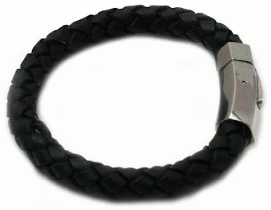 Heaven Eleven heren Armband - leer zwart 21 cm