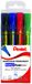 Pentel N860/4 fluweel 4 permanent marker keilpunt gemiddeld zwart/rood/blauw/groen