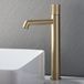 Hudson Reed Lune Mitigeur lavabo haut monotrou moderne - Poignée cannelée – Or satiné